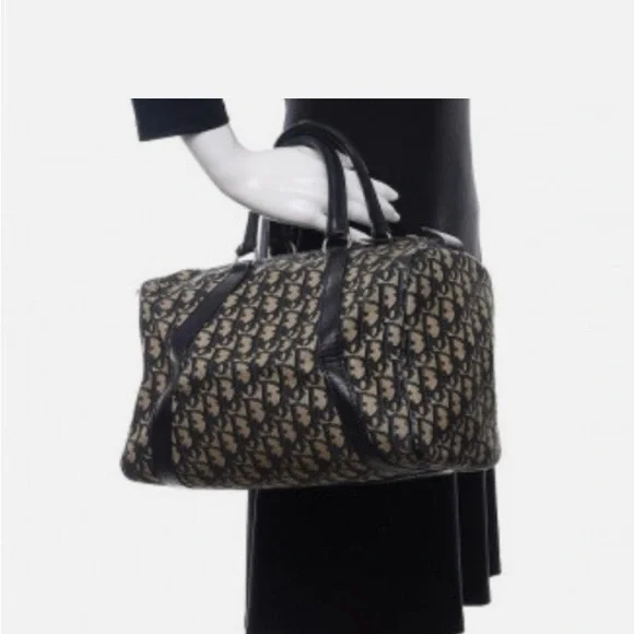 Dior Boston Trotter Bag - Navy/Tan - Picture 15 of 16